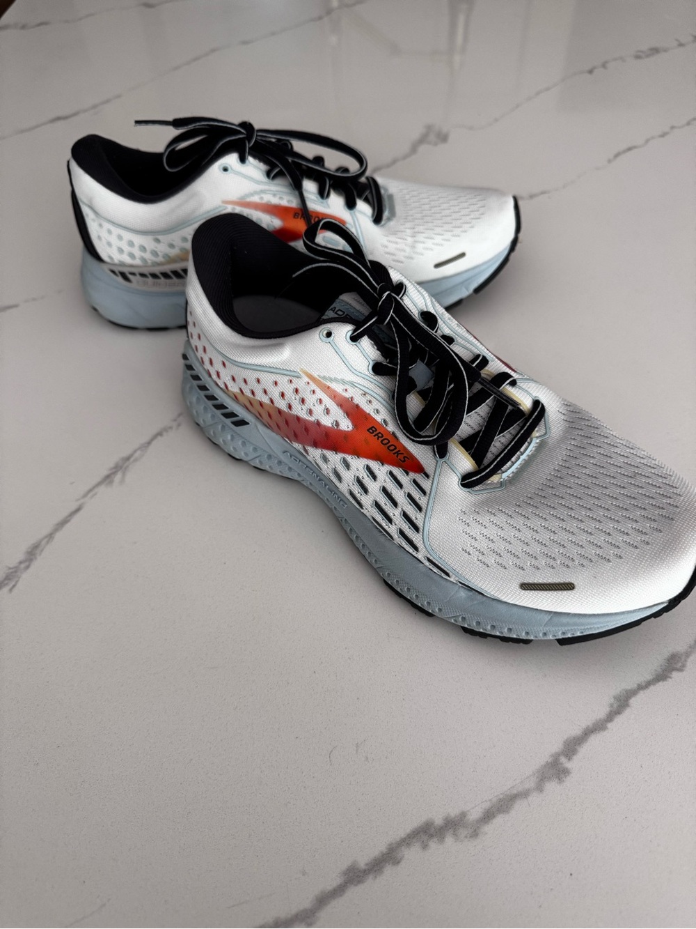 Brooks White and Orange Women’s Athletic Running Shoes